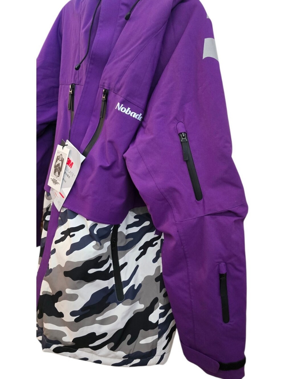 NOBADAY Ski Jacket Purple Camo Insulated Coat Women's Medium NEW With TAGS - Picture 4 of 13